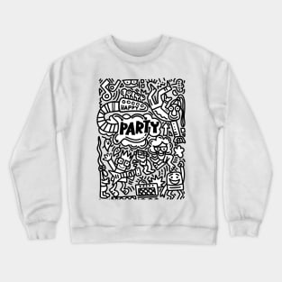 Hand drawn, doodle party set. Crewneck Sweatshirt